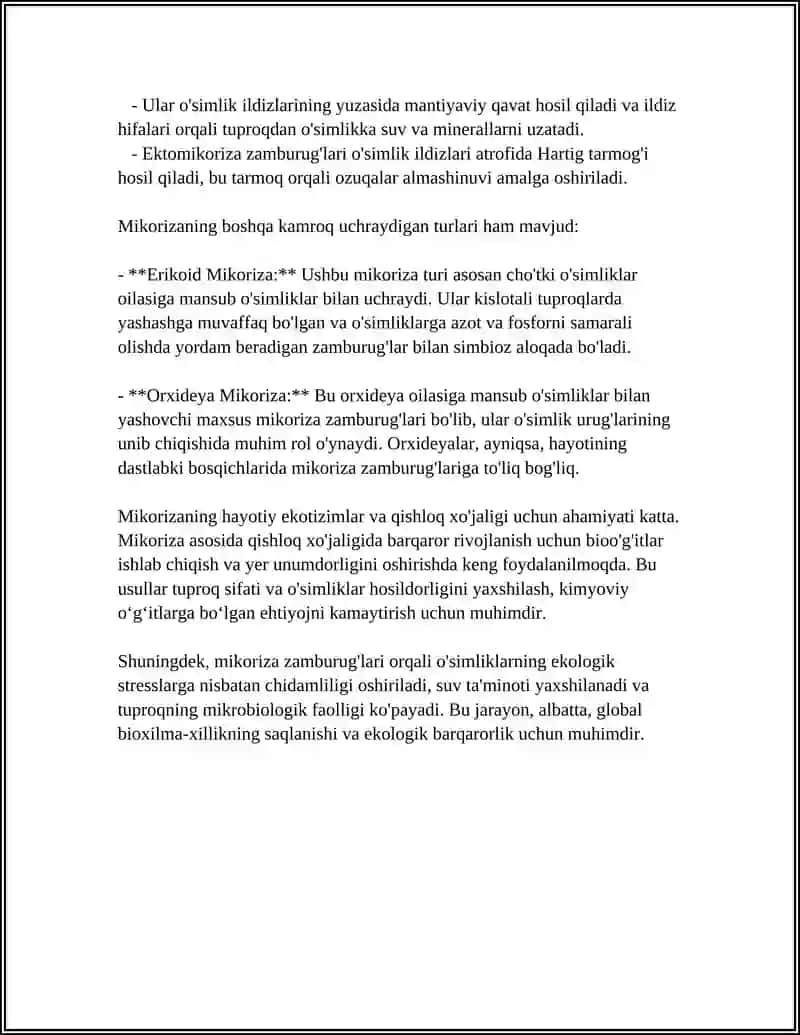 Mikoriza: Taʼrif va Asosiy Turlari 4