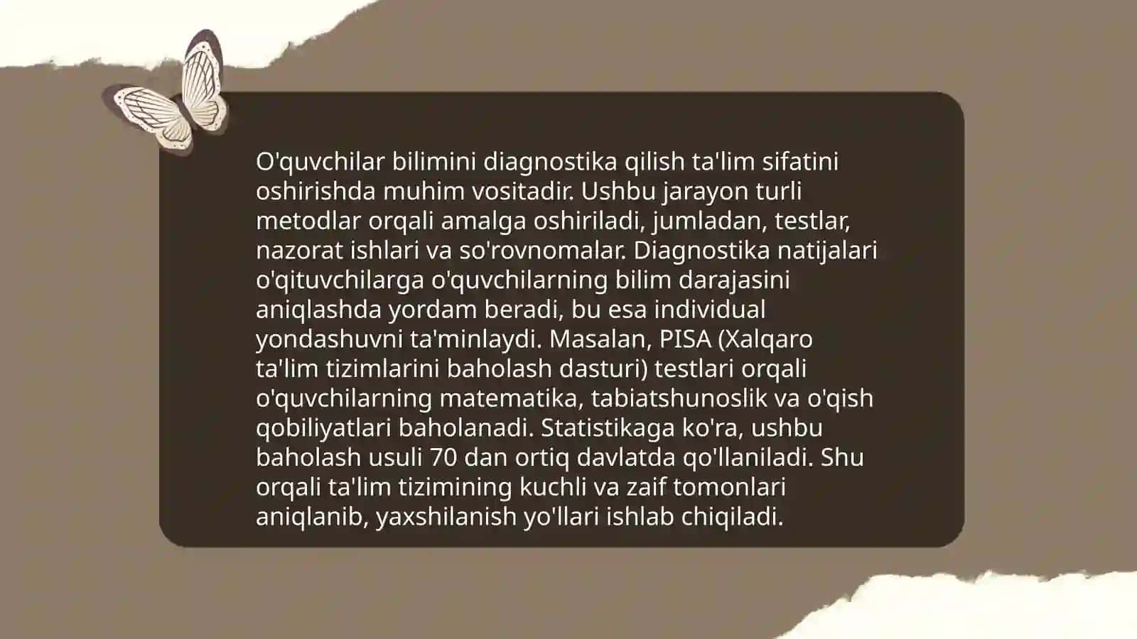 Ta'lim olganlikni tashxis etish 4