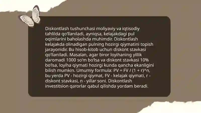 Pulning vaqt boʻyicha qiymati nazariyasi 4