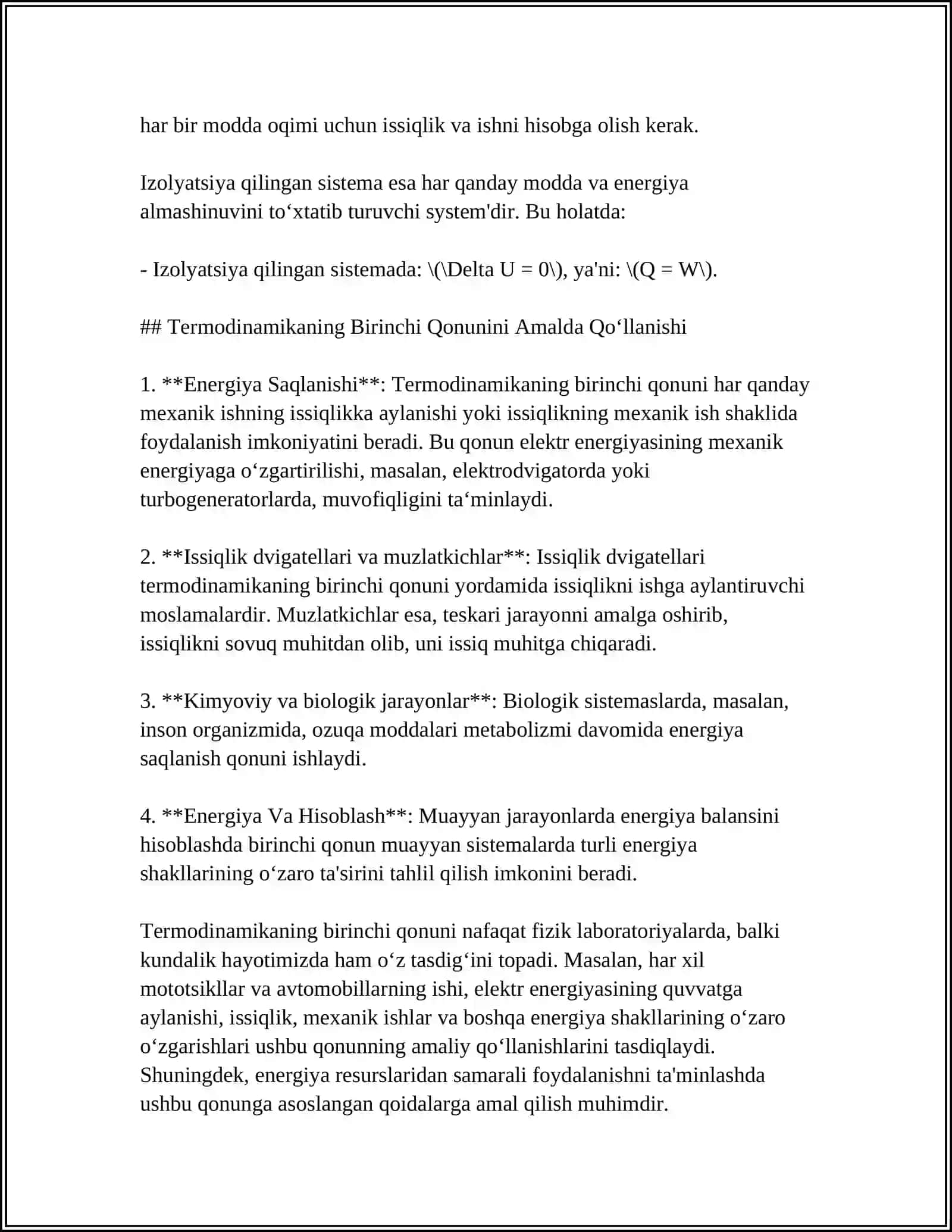 TERMODINAMIKANING BIRINCHI QONUNI 4