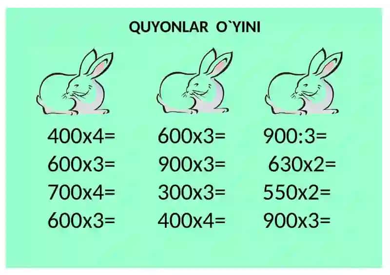 Boshlang'ich matematika fanidan ko'rgazmali masalalar to'plami 4