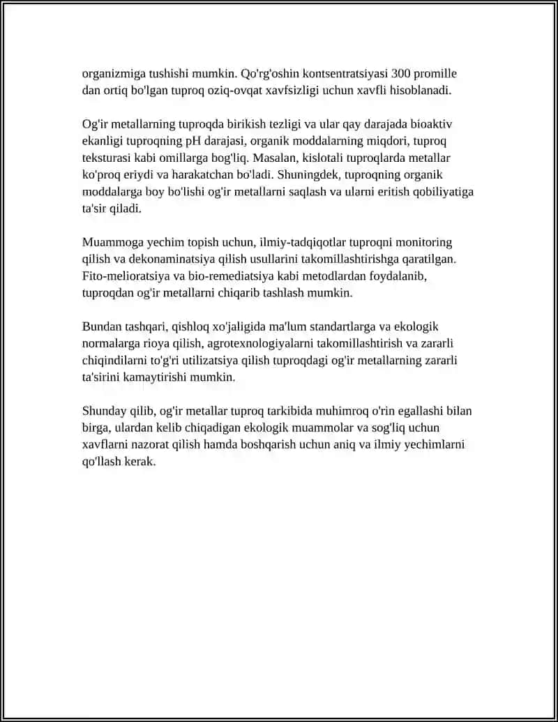 Tuproqning Og'ir Metallar Bilan Ifloslanishi 4