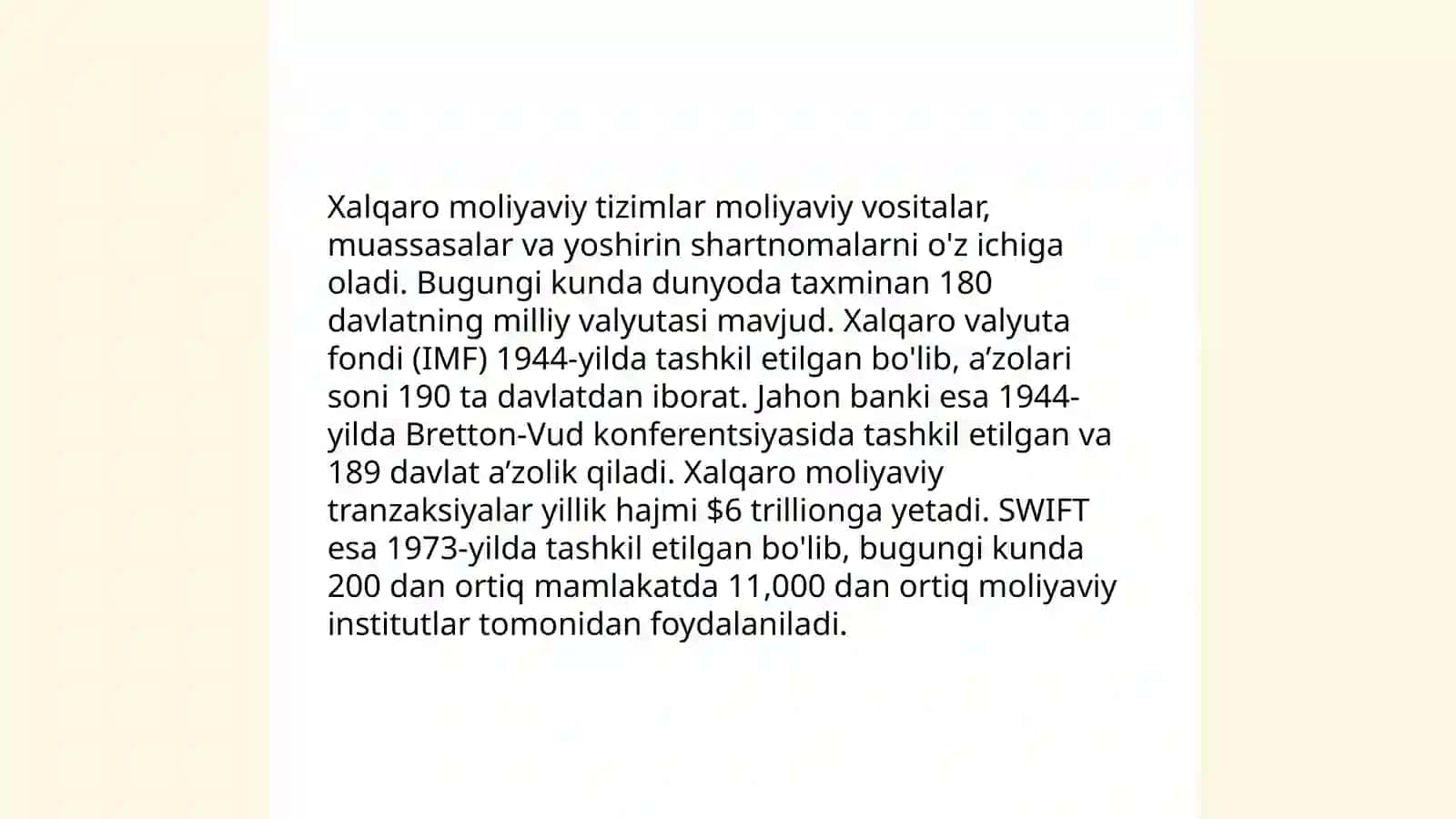 Xalqaro moliyaviy munosabatlar 4