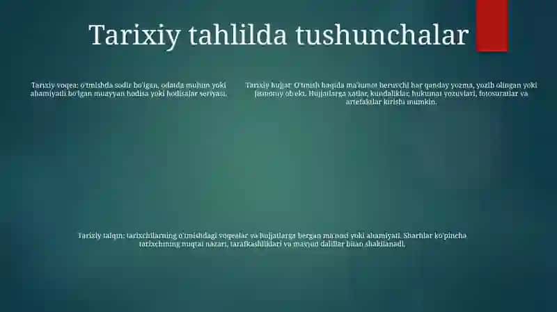 Tarixning Mazmuni, Yo'Nalishlari Va Kontseptsiyalari 4