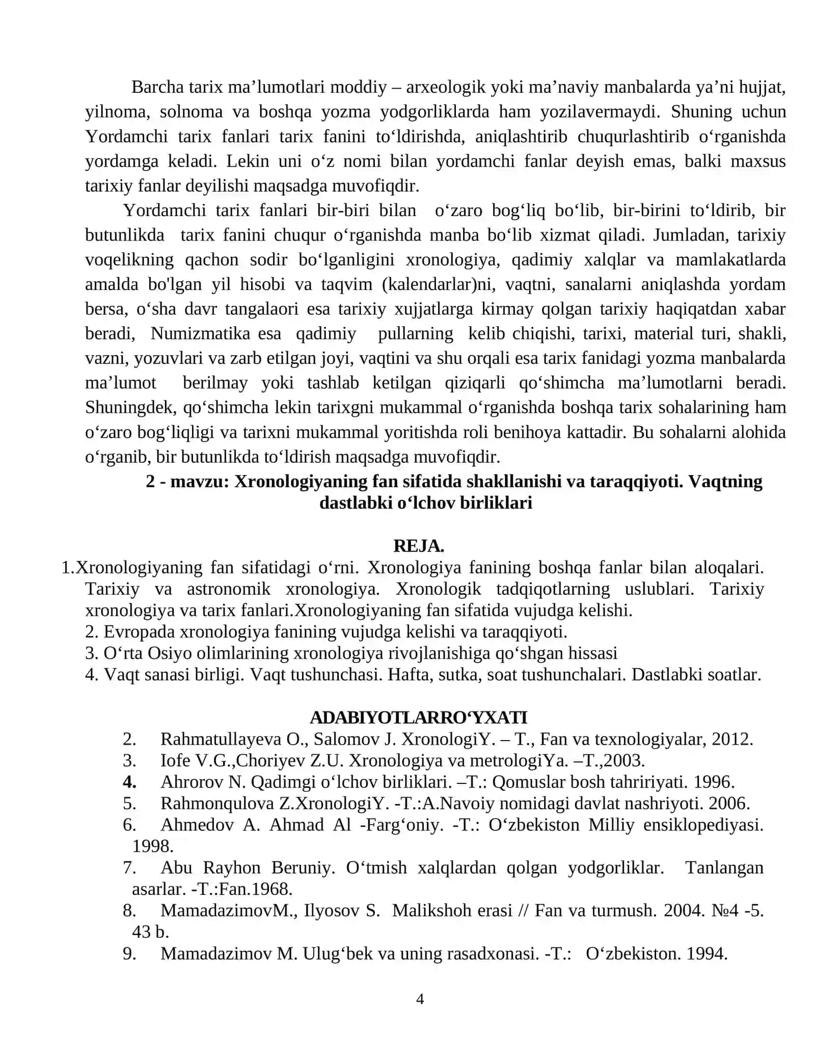 Yordamchi tarix fanlarining maqsad va vazifalari 4