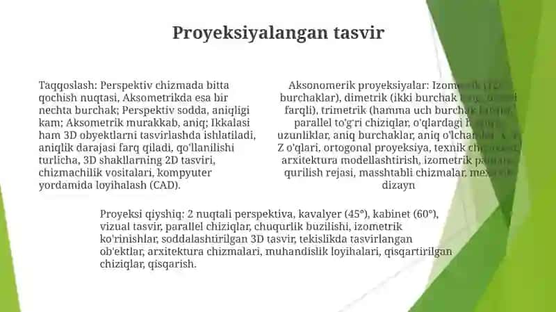 Aksonametrik proeksiyalar 4