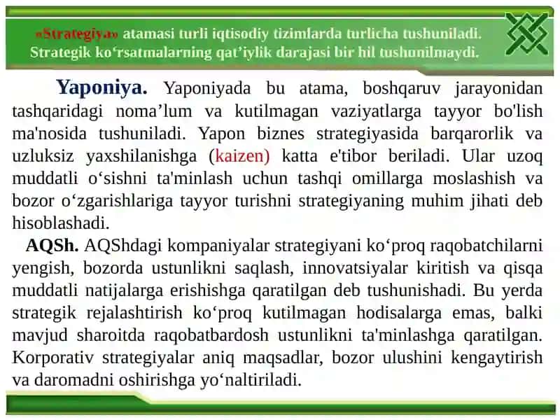 Strategik rejalashtirish modellari. 4