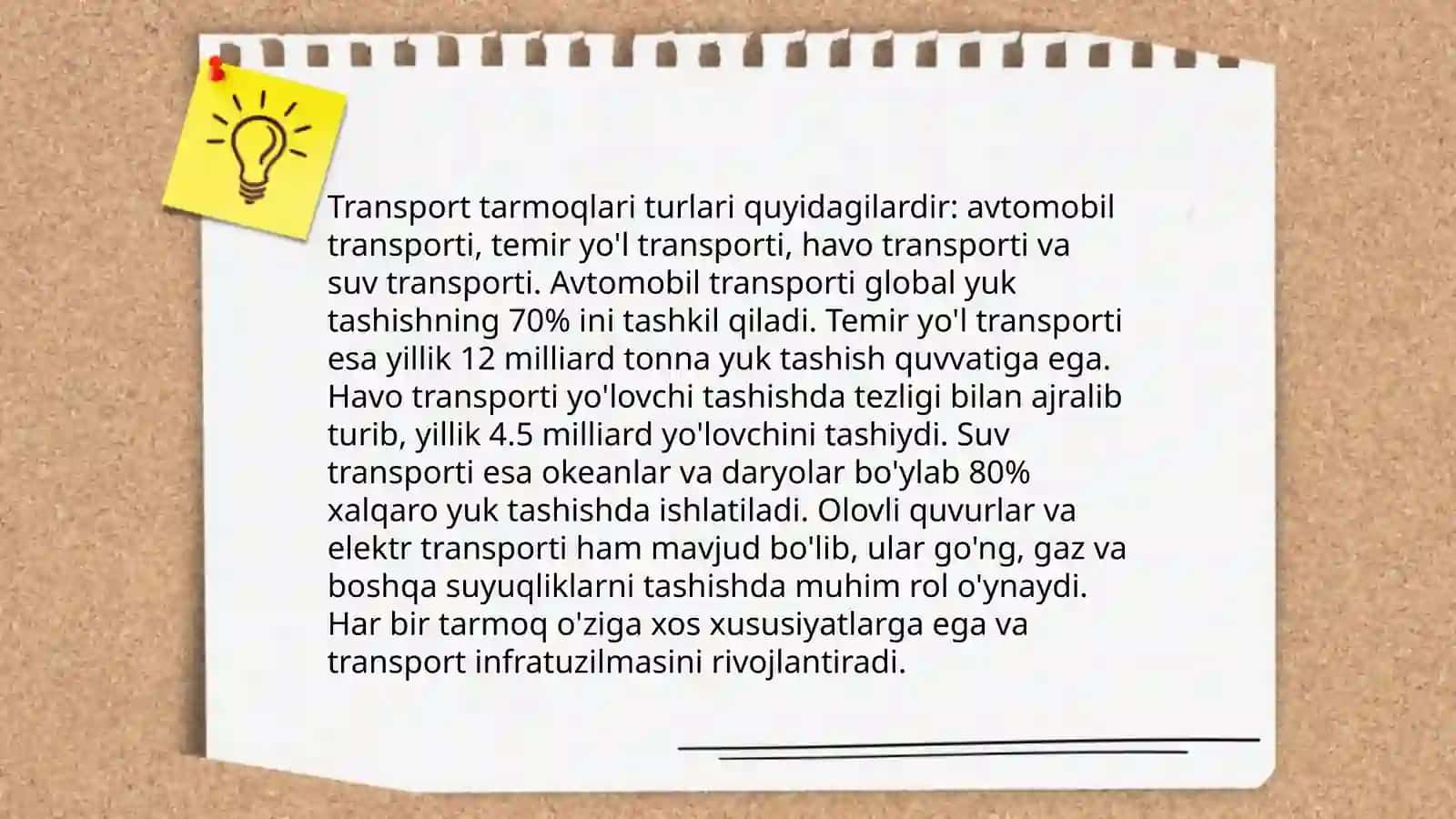 Transport tizimining xususiyatlari 4