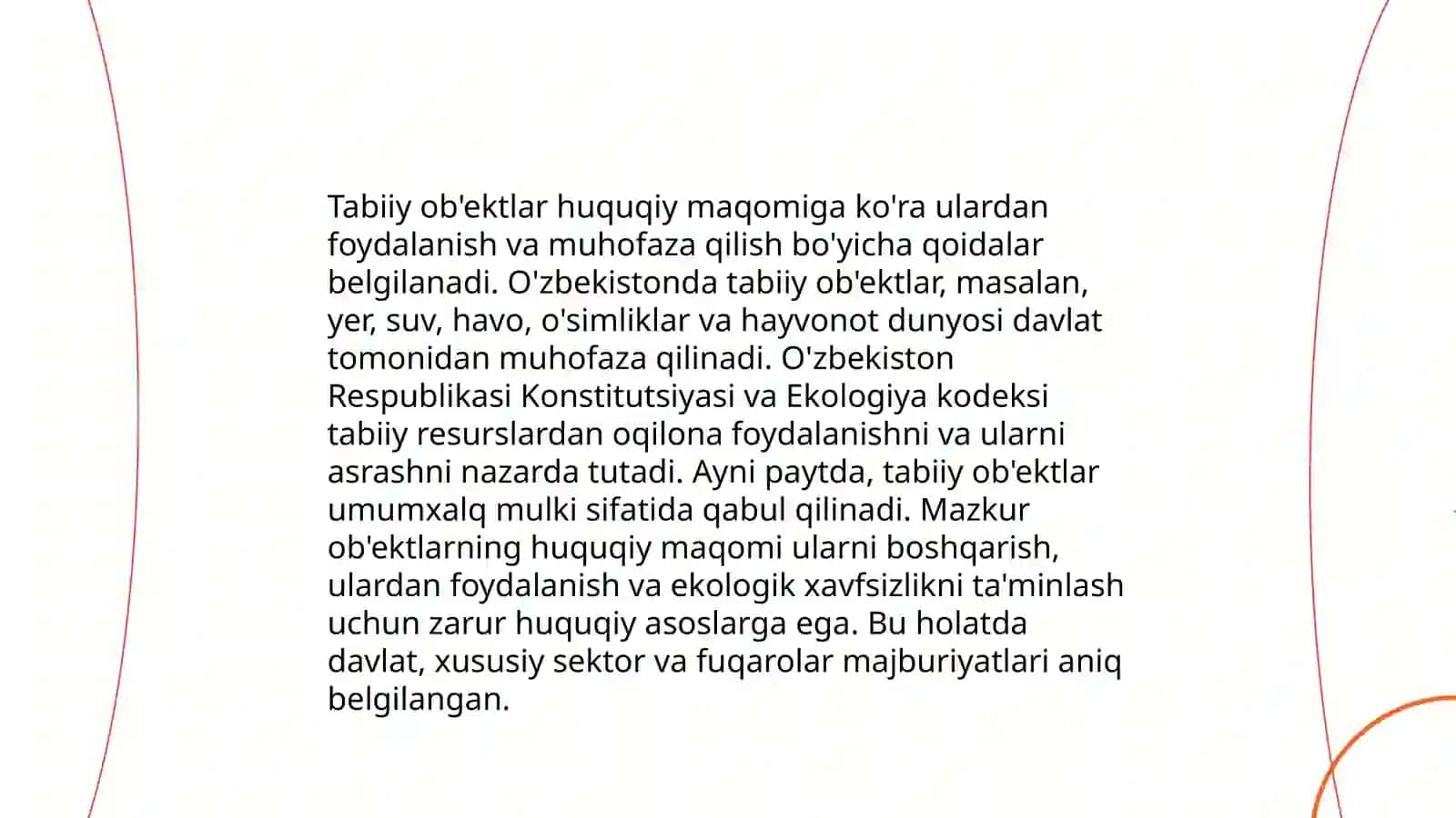 Tabiiy ob'ektlar nisbatan servitut 4
