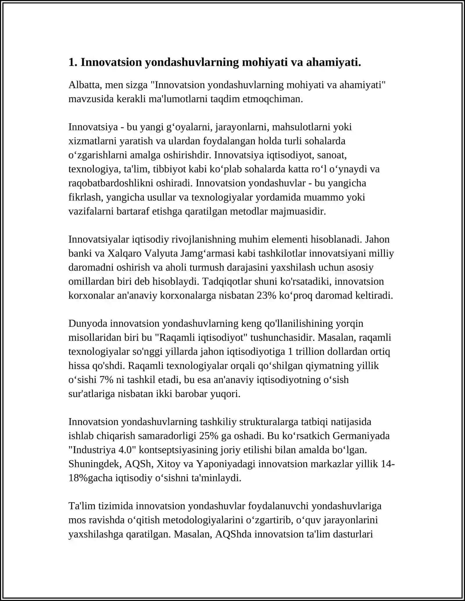 MASHGʻULOTGA TARBIYACHINING INNOVATSION YONDASHUVI 4