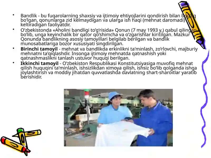 Aholining bandlik darajasi va uning o'zgarish omillari 4