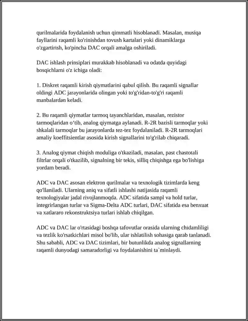 ADC/DAC ASOSIDA ANALOG SIGNALLARNI RAQAMLASHTIRISH 4