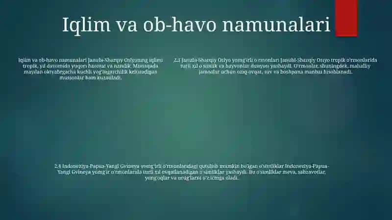 Janubi-Sharqiy Osiyo O'Rmonlari 4