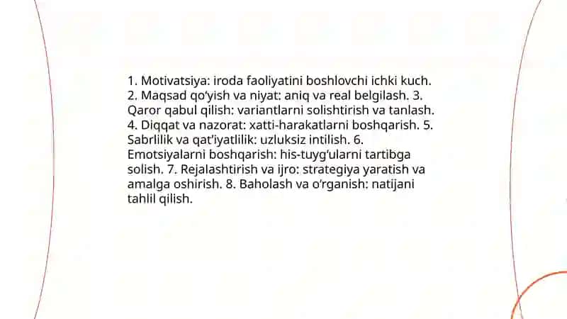 Iroda va Irodaviy sifatlar 4