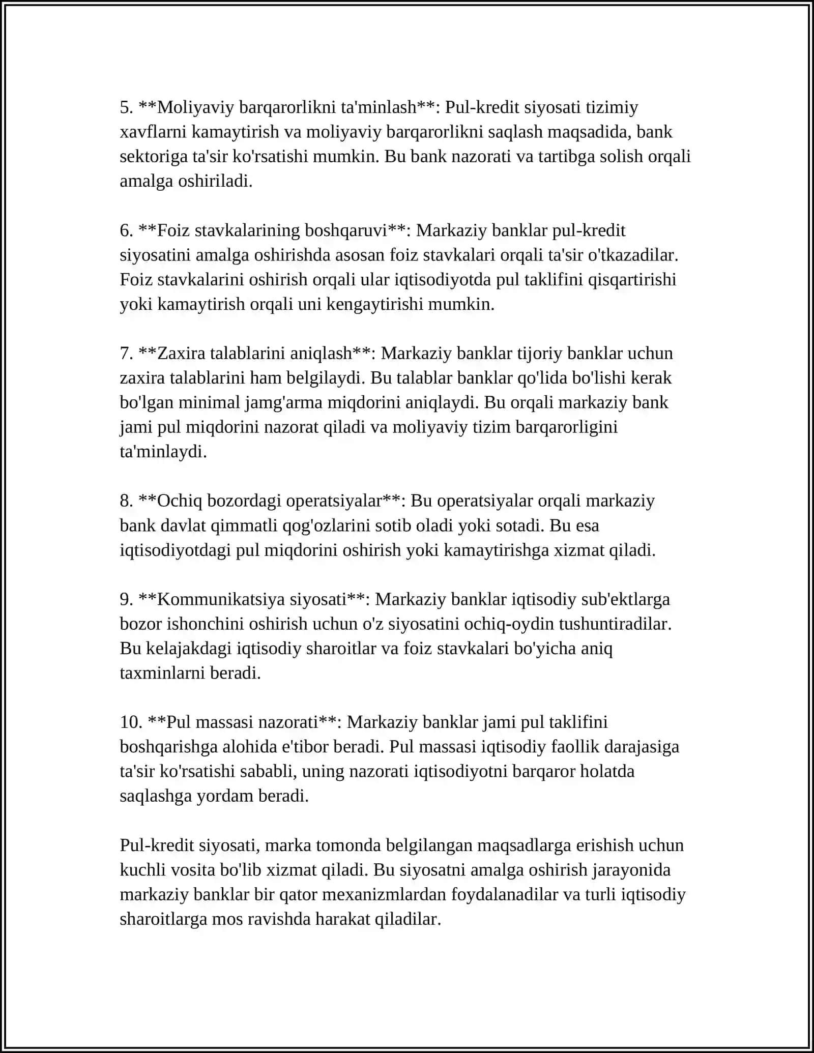 O'ZBEKISTON RESPUBLIKASIDA PUL-KREDIT SIYOSATI 4