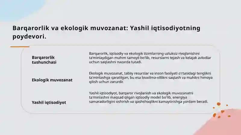 Yashil iqtisodiyot kursi 4
