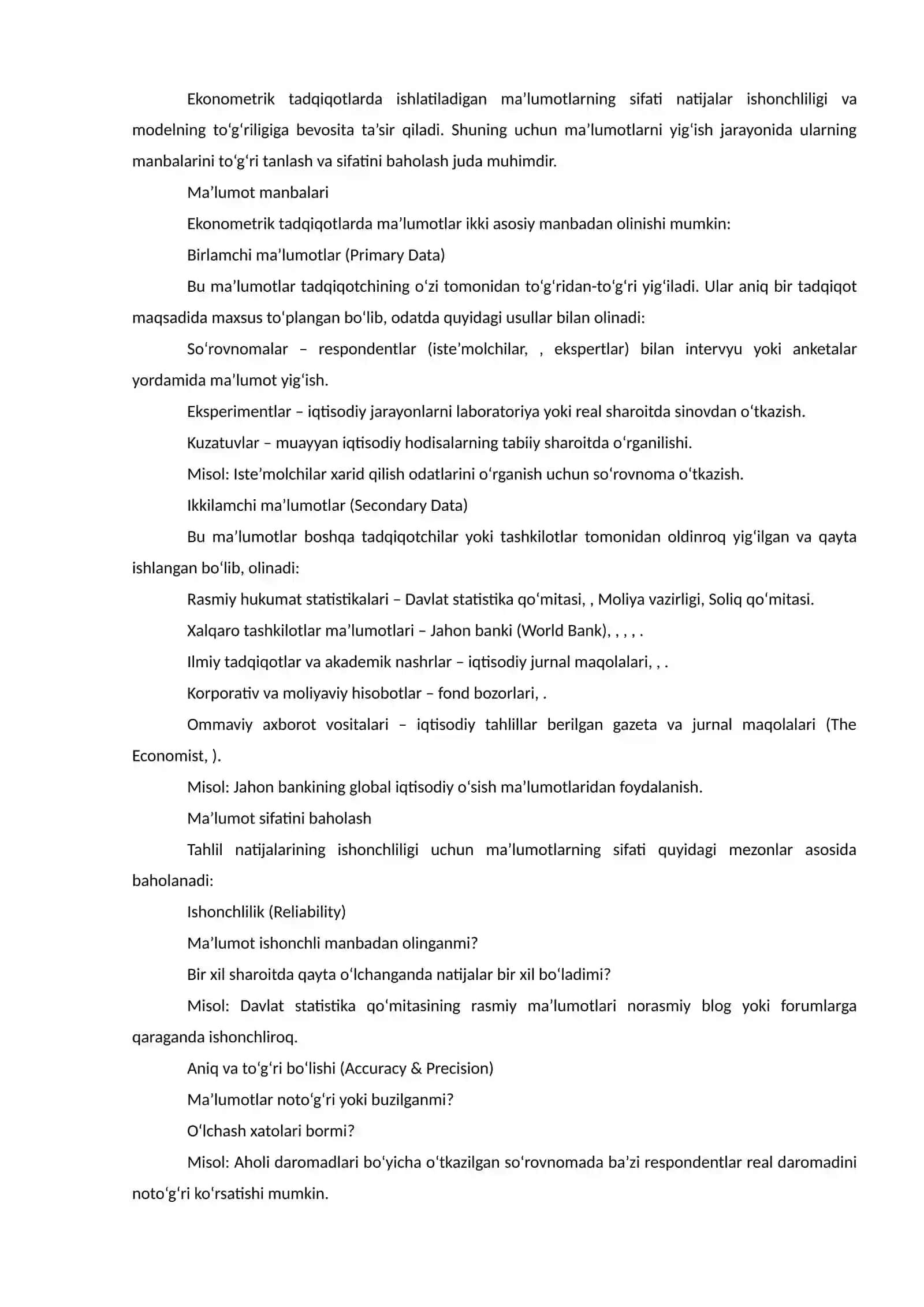Ekonometrik tadqiqotlar 4