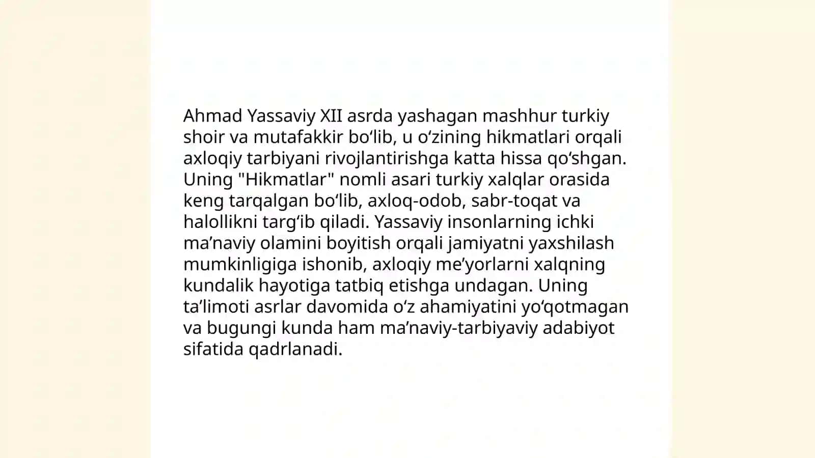 Ahmad Yassaviyning pedagogik gʻoyalari 4