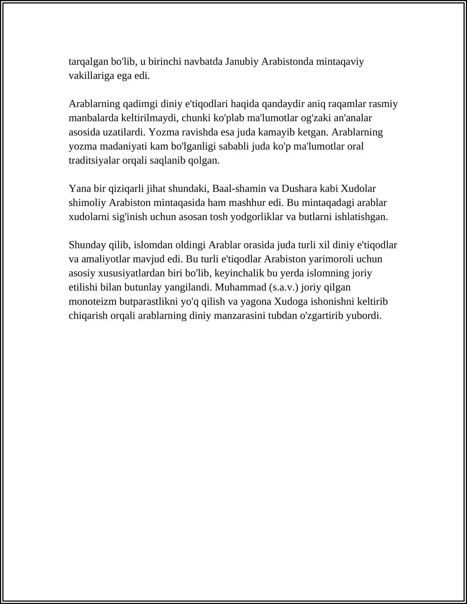 ARABLAR VA ISLOM DININING PAYDO BOʻLISHI,UNING IJTIMOIY MOXIYATI 4