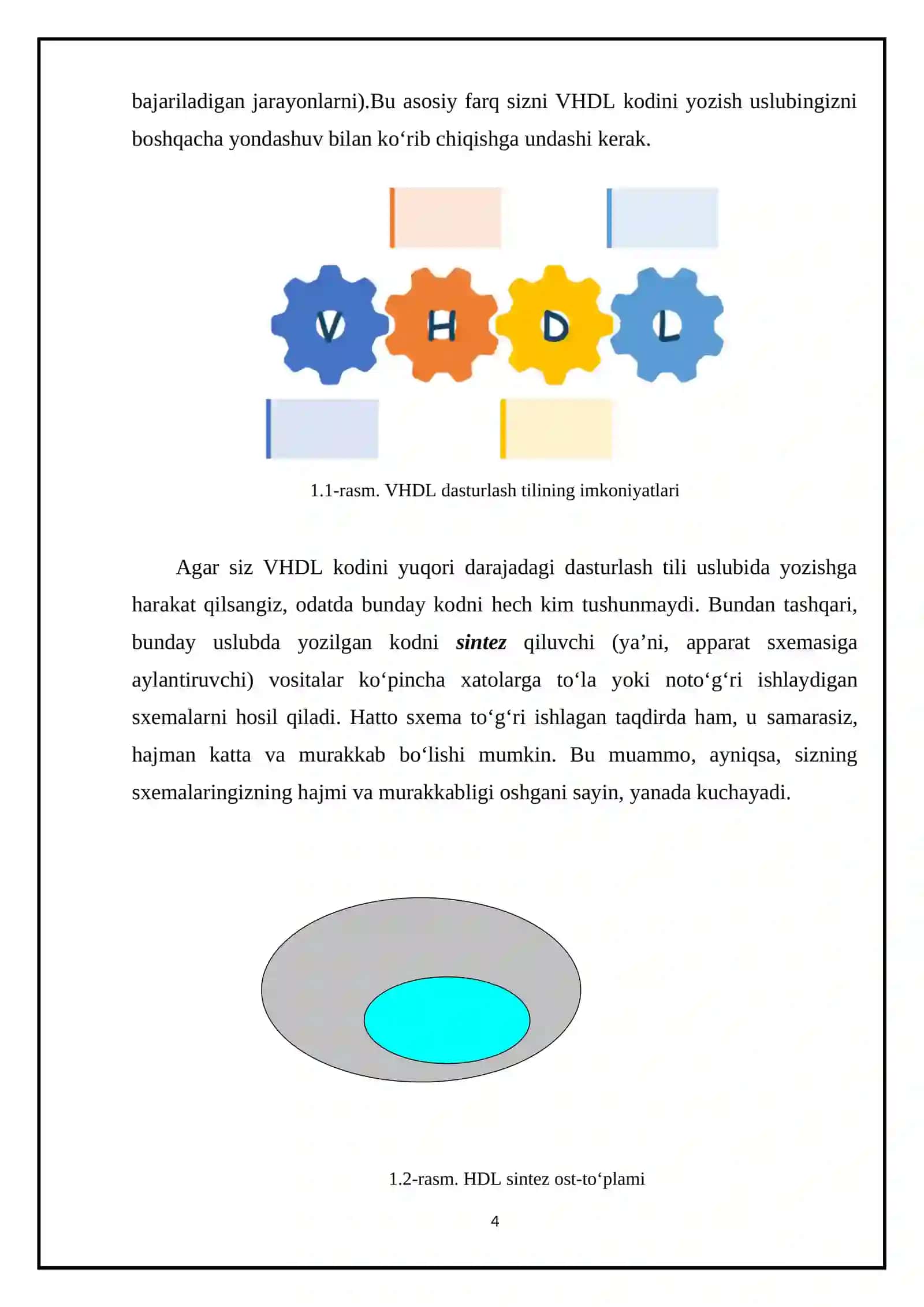 “VHDL tilining sintaksik konstruksiyasi va asosiy tushunchalari” 4