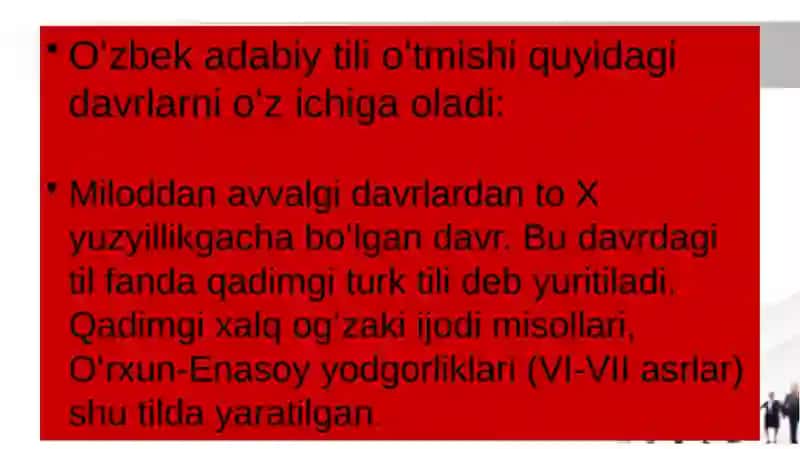 O`zbek tili tarixi Oraliq nazorat 4