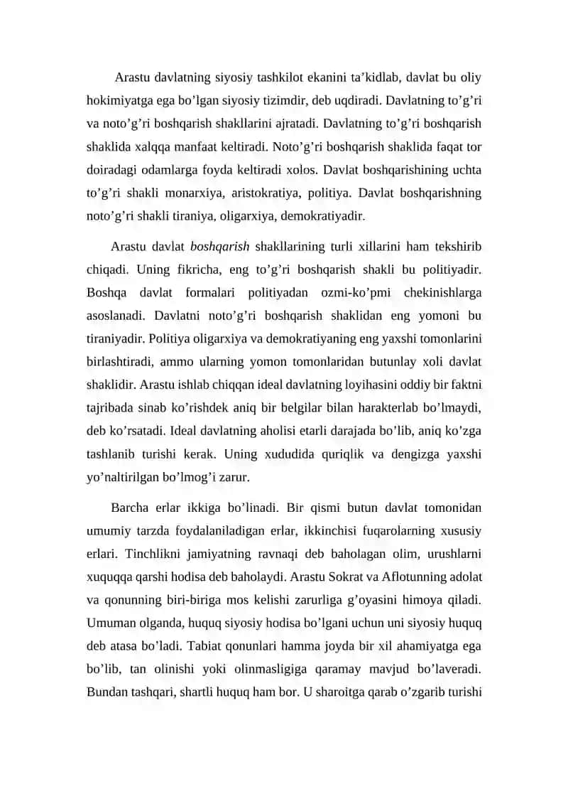 PLATON VA ARISTOTELNING SIYOSIYHUQUQIY TA`LIMOTLARI 4