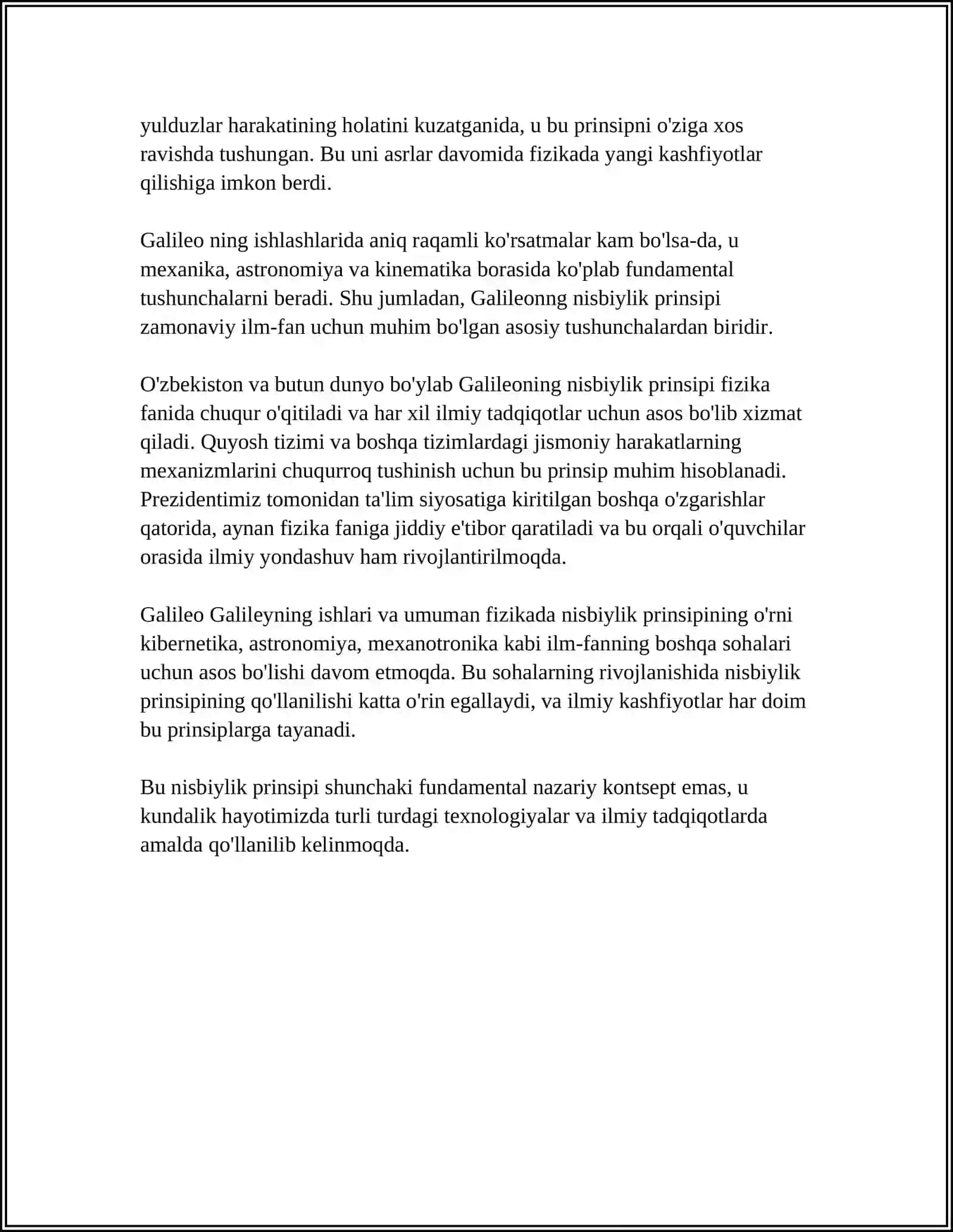 Galileoning Nisbiylik Prinsipi 4