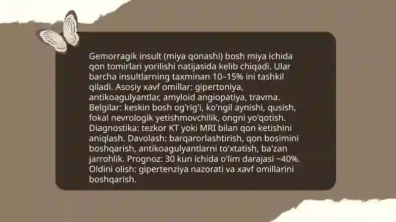 Ishemik insult (miya infarkti) 4