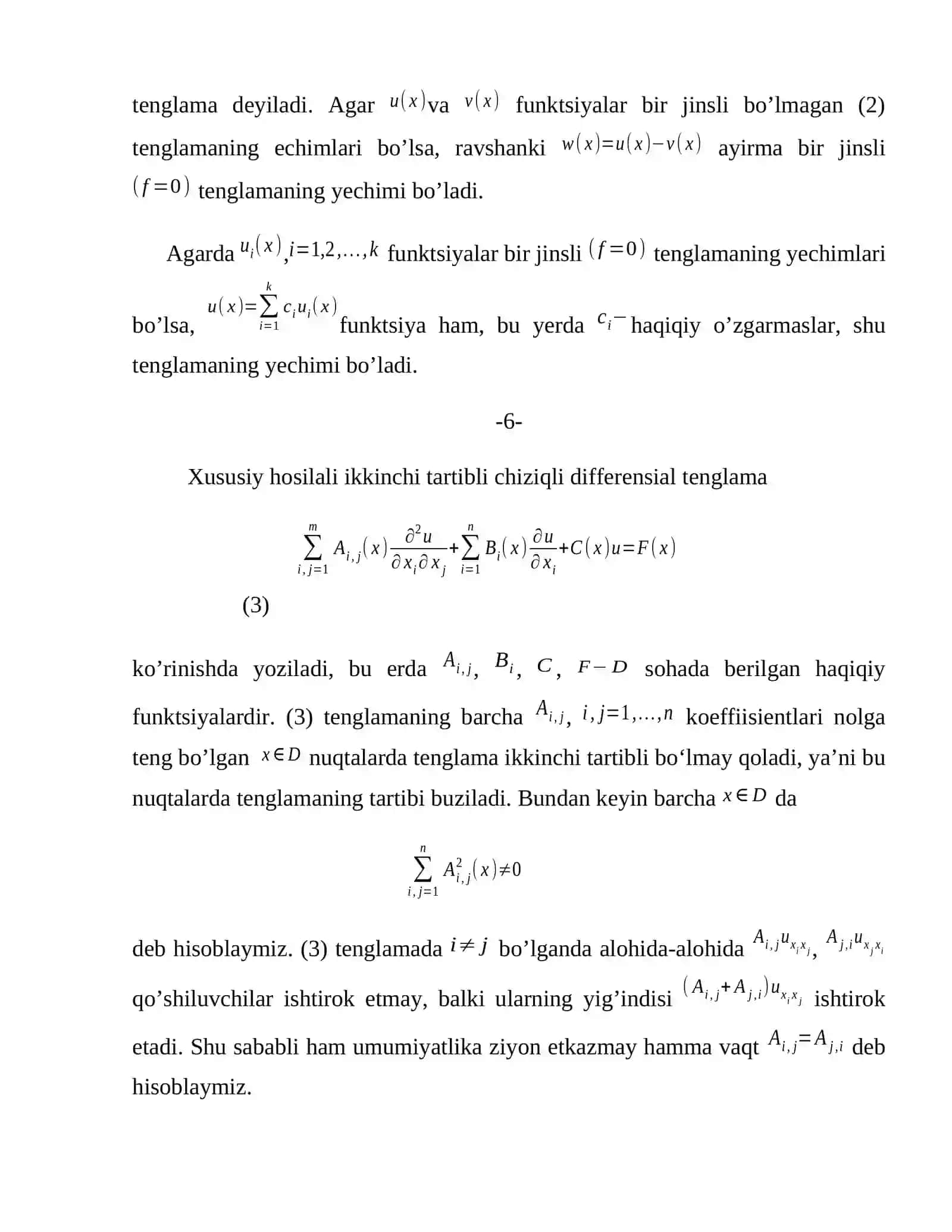 Xususiy hosilali differensial tenglamalar 4