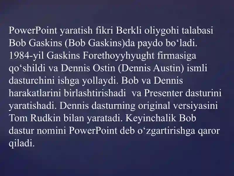 Taqdimot yaratish dasturi Power point 4