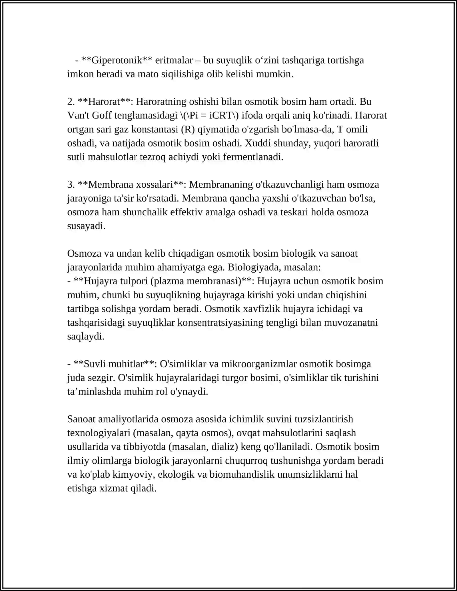 OSMOTIK BOSIM HAQIDA MAʼLUMOT 4