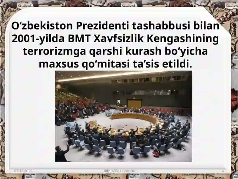 O‘zbekistonning Birlashgan Millatlar Tashkiloti doirasidagi faoliyati 4