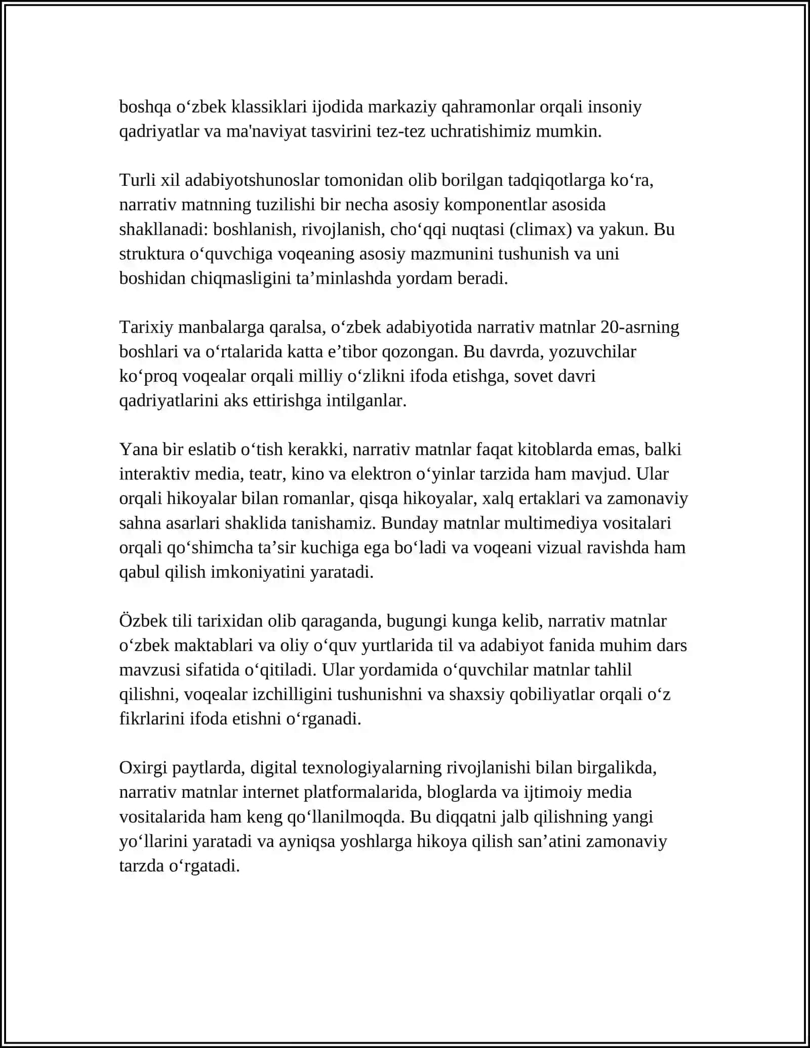 MATN TURLARI 4