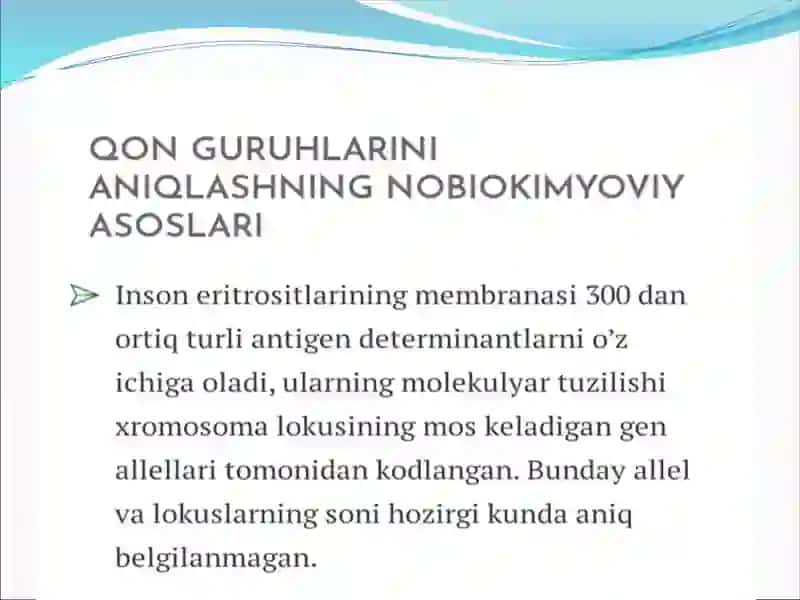 Qon guruhlari va rezus faktorni 4