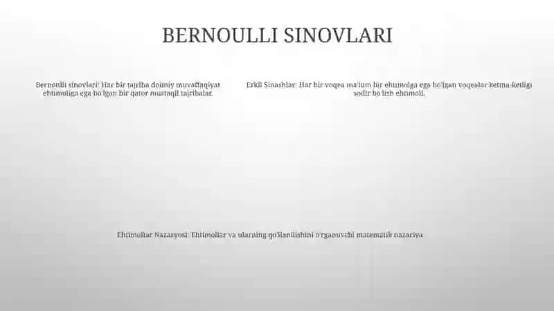 Erkli Sinashlar (Ehtimollar Nazaryosi) 4