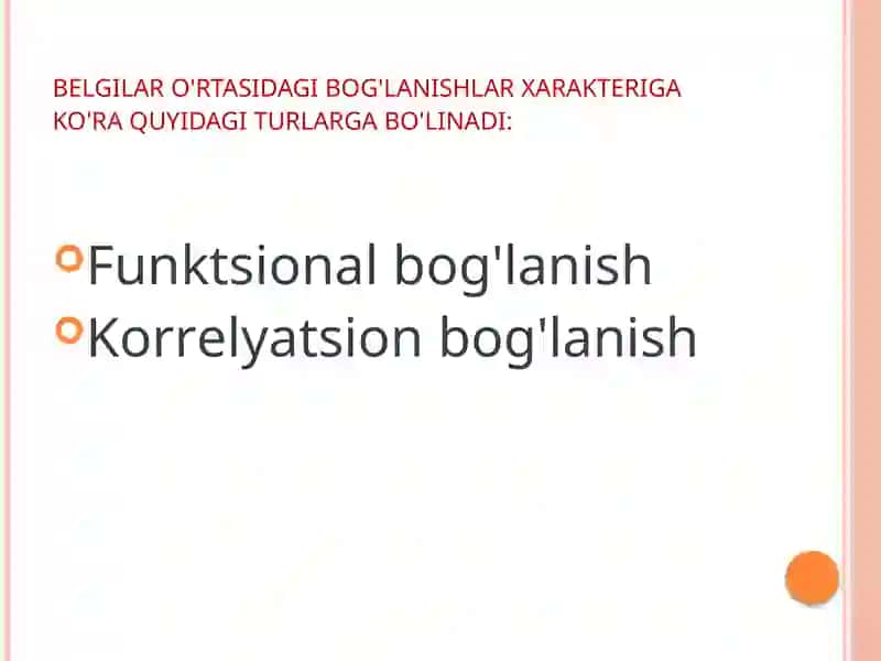 O’zarobog’lanishlarnistatistikadao’rganish 4