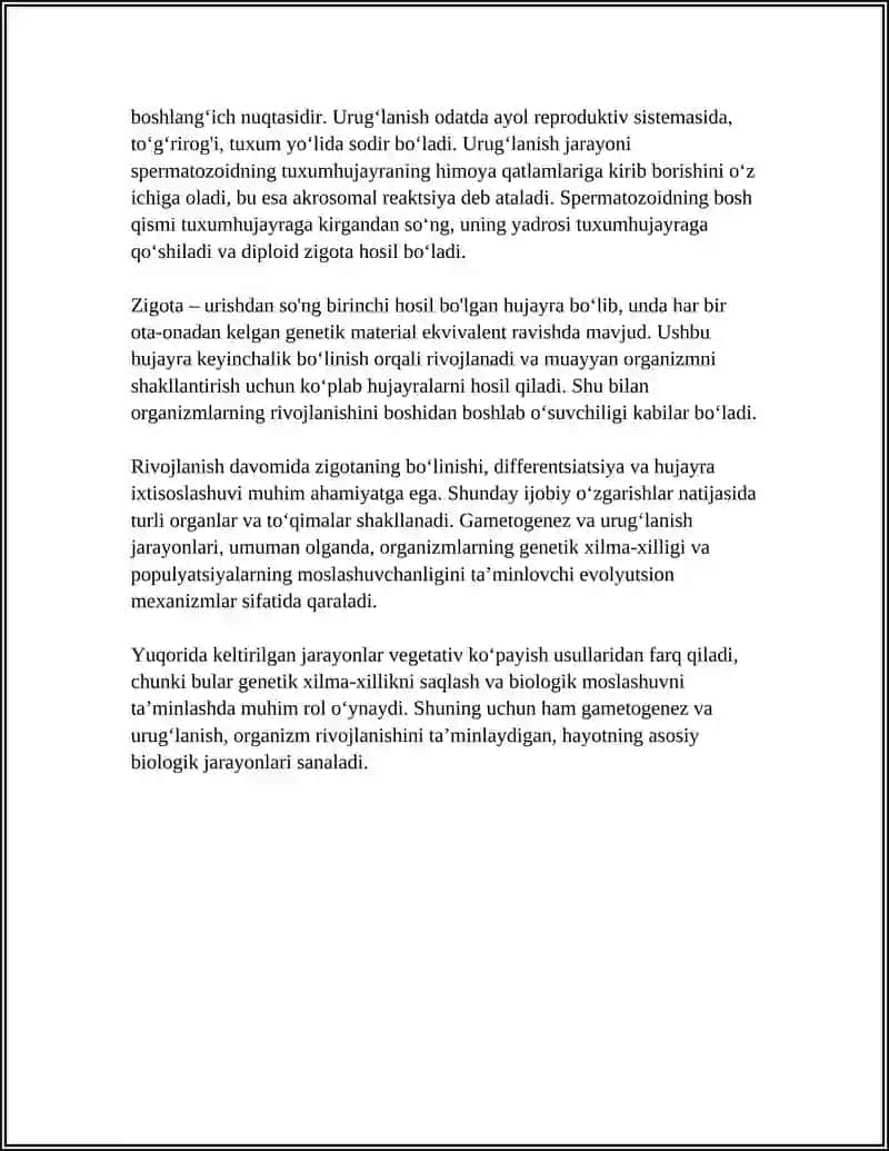 ORGANIZMLARNING RIVOJLANISHI 4
