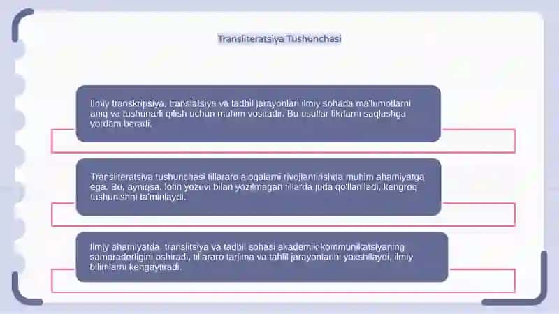 Ilmiy Transkripsiya, Transliteratsiya va Tadbil 4