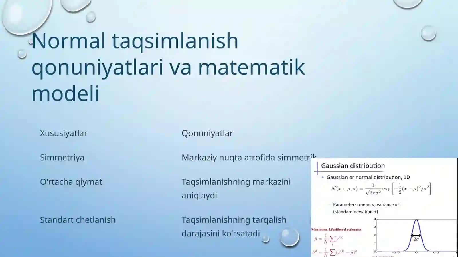 Normal taqsimlanish nazariyasi va uni amaliyotga tadbiq etish 4