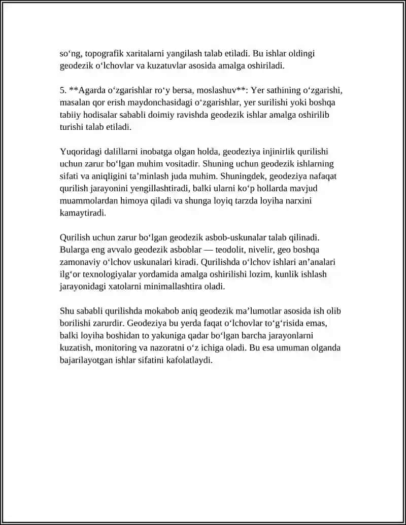 INJINIRLIK QURILISH ISHLARIDA GEODEZIK ISHLAR 4