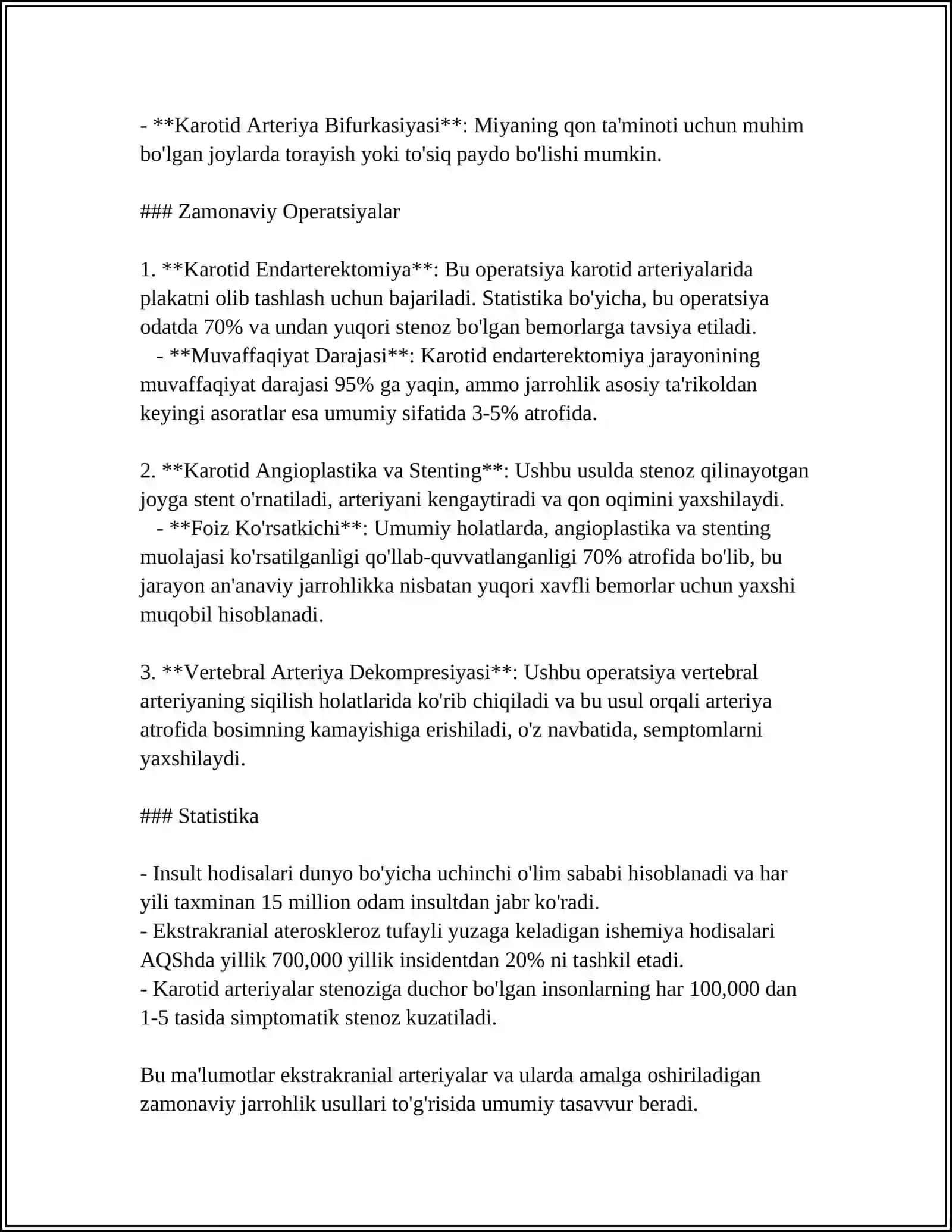 EXTRAKRANIAL ARTERIYALARDAGI ZAMONAVIY OPERATSIYALAR 4