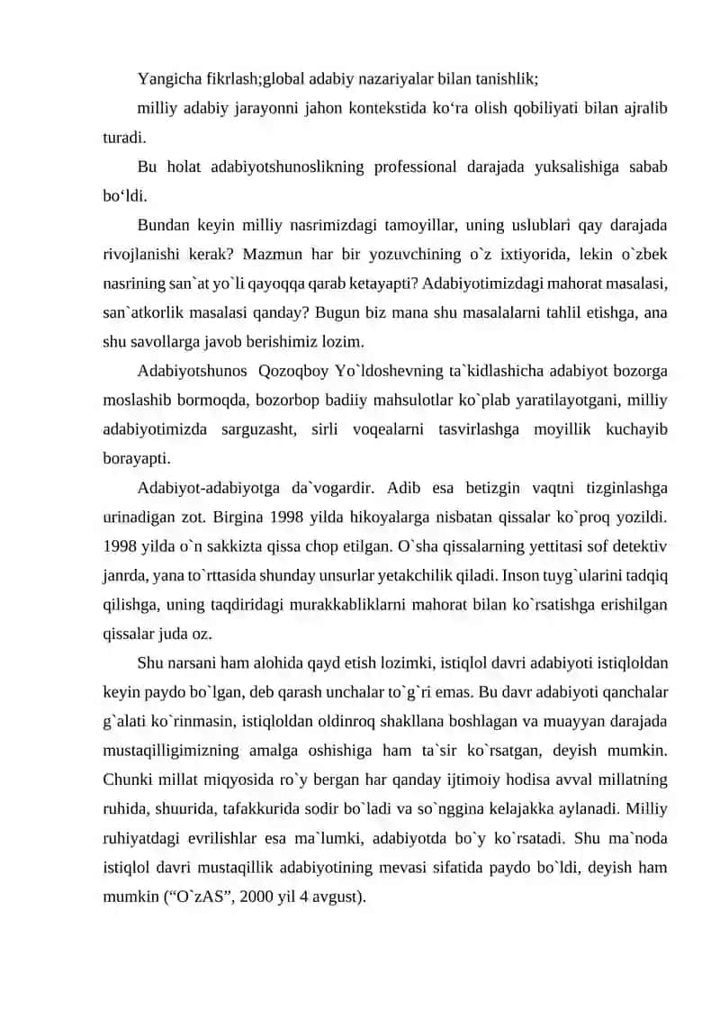 ISTIQLOL DAVRI TANQIDCHILIGINING ASOSIY TAMOYILLARI 4