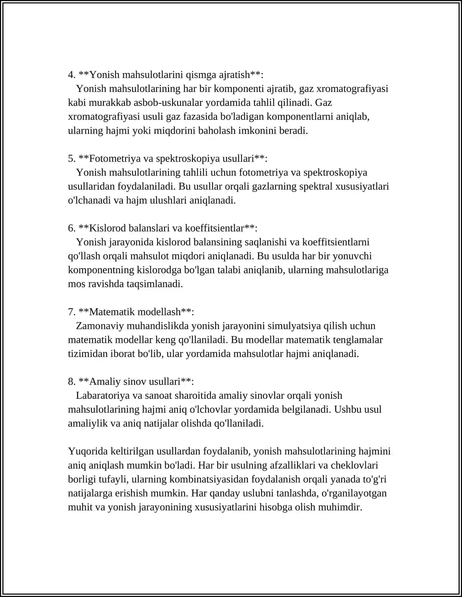 HAVO VA YONISH MAHSULOTLARINI HAJMINI HISOBLASH 4
