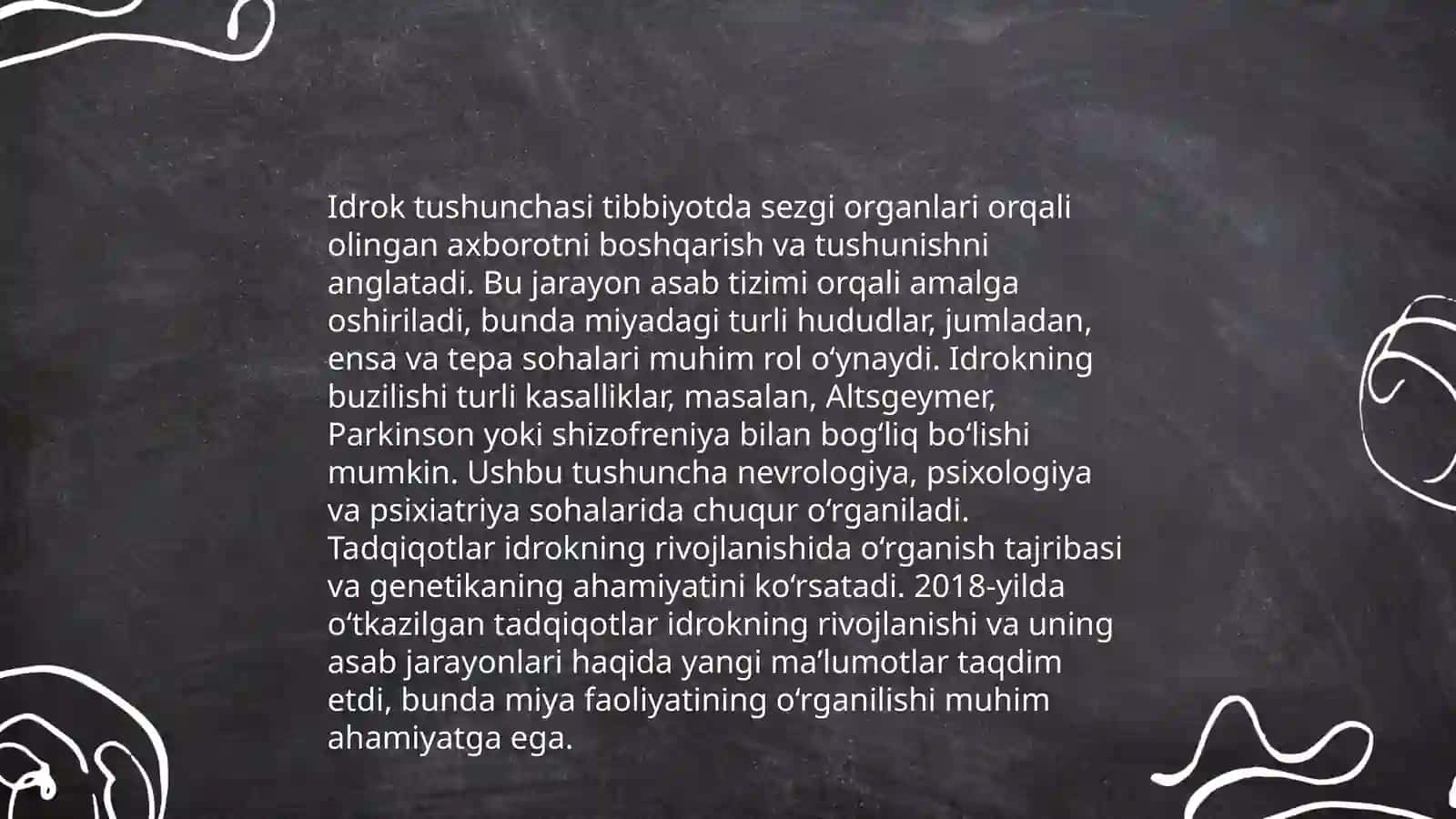 Idrok etish va tibbiyotda qoʻllanilishi 4