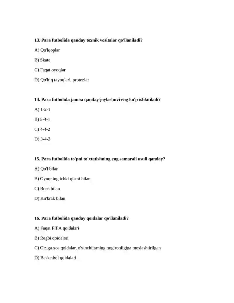 Para fudbolda texnika va taktikaning tansifi 4