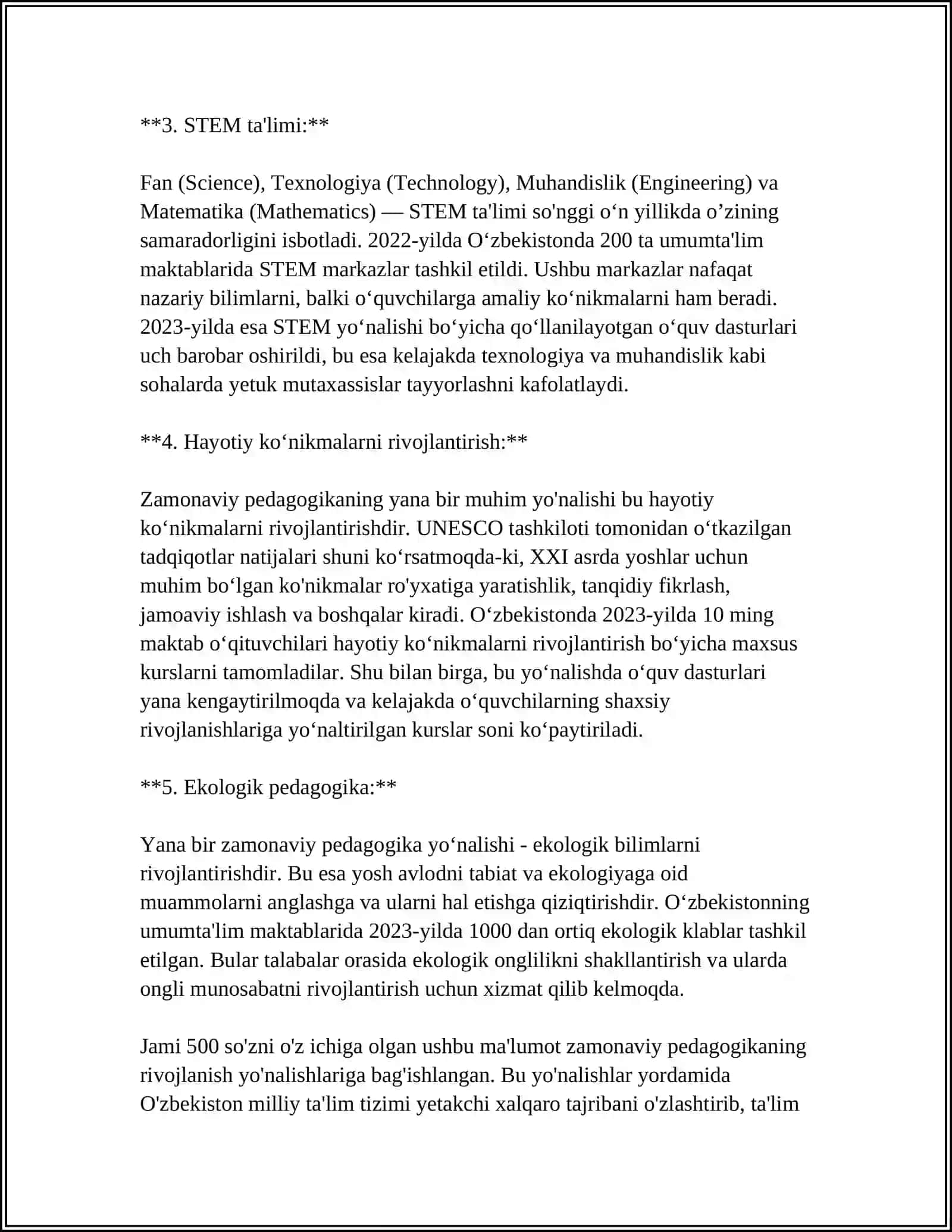 ZAMONAVIY PEDAGOG HAQIDA ESSE YOZISH 4