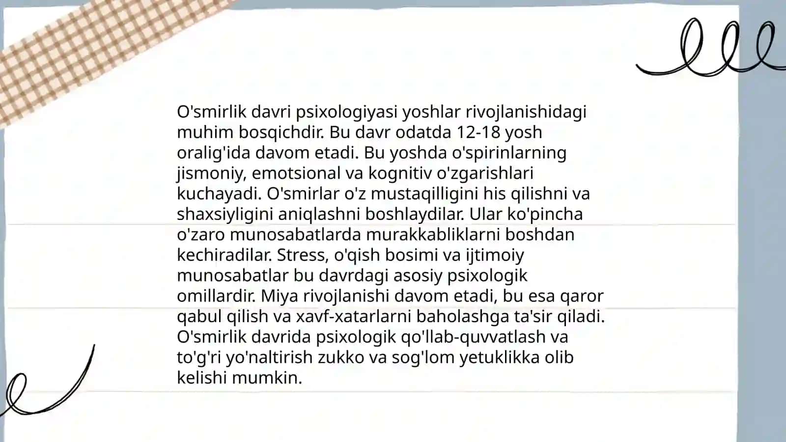 Yoshlar pisixalogiyasi 4