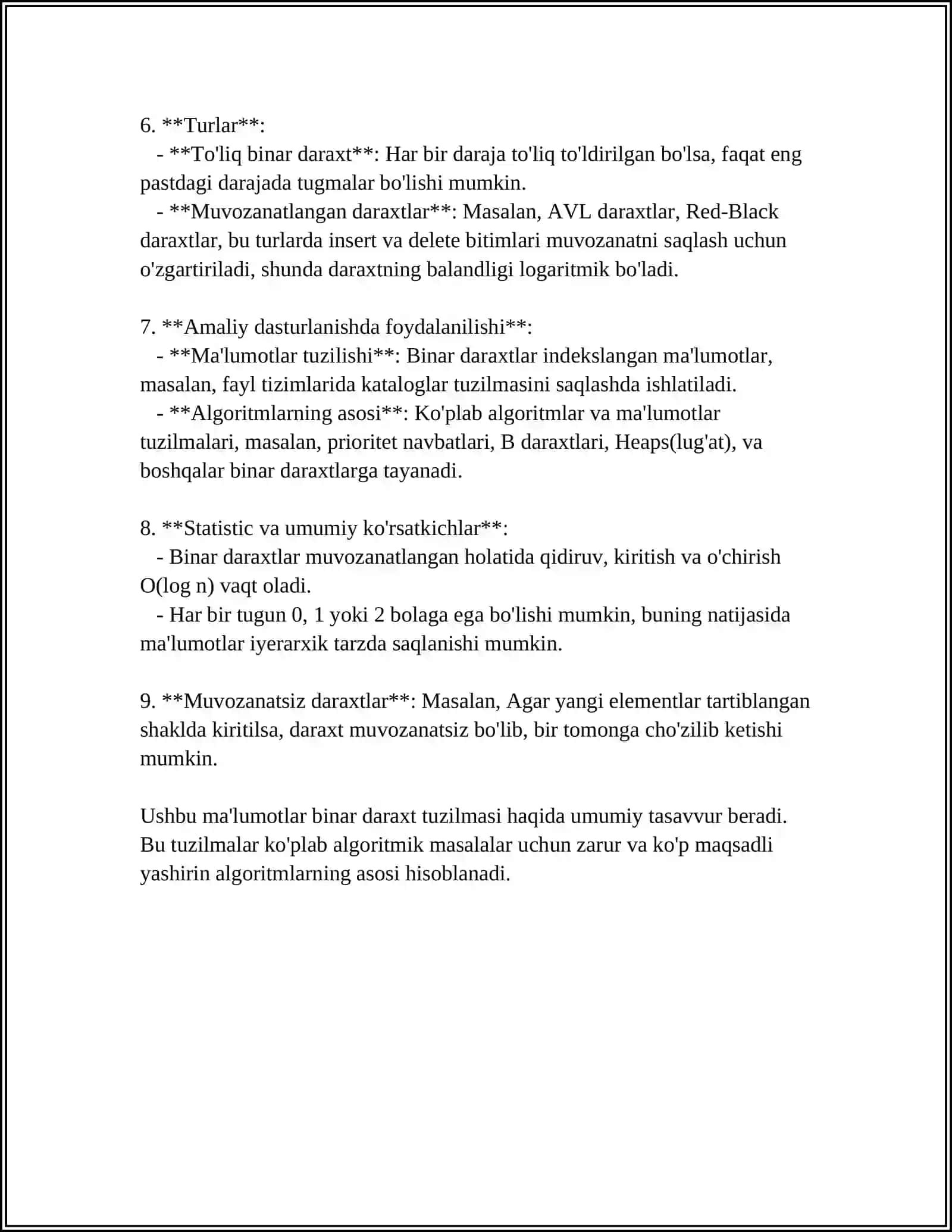 BINAR DARAXTIGA ELEMENT QOʻSHISH, ELEMENT OʻCHIRISH VA QIDIRUV ALGORITMLARI 4