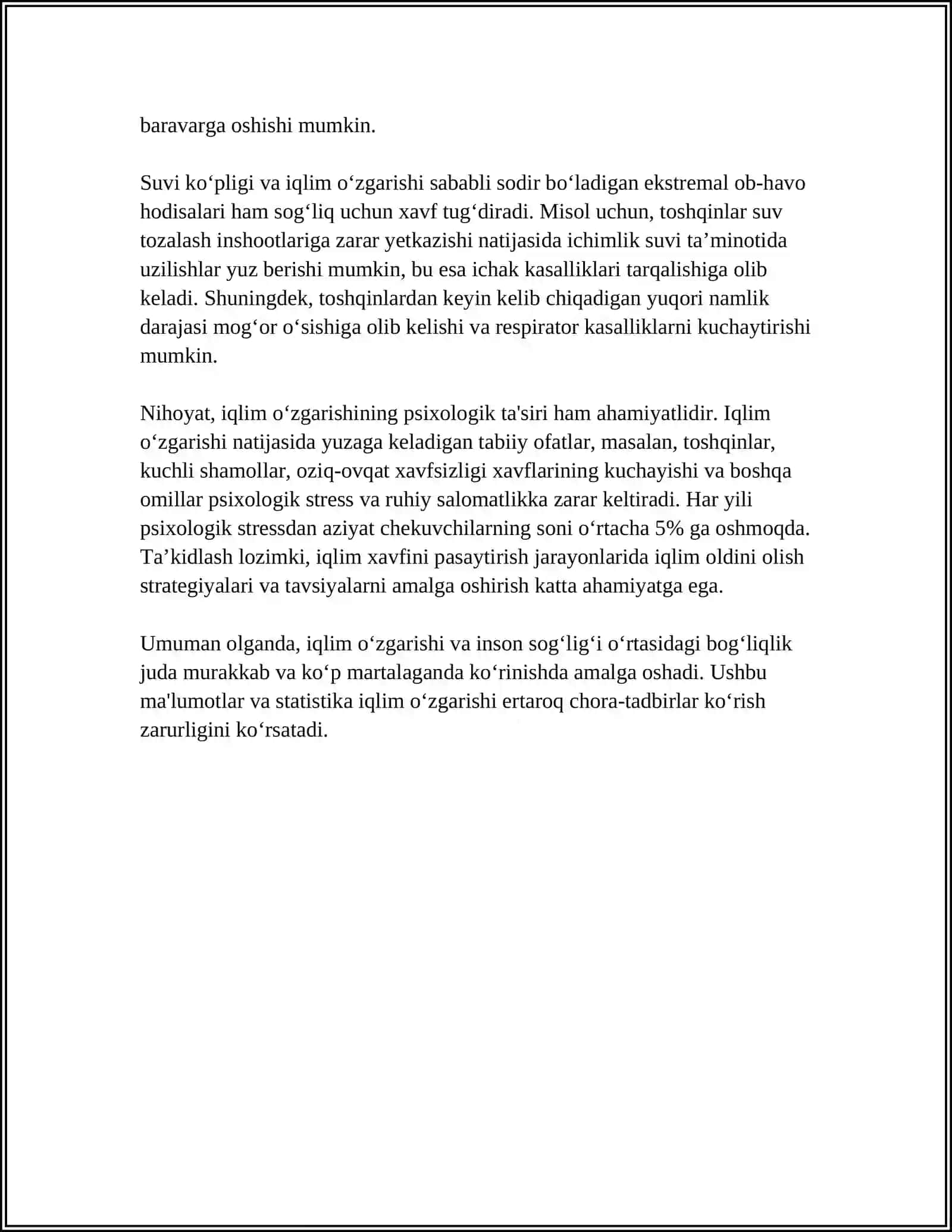 HAYOT FAOLIYATIDA IQLIMNING O'RNI 4