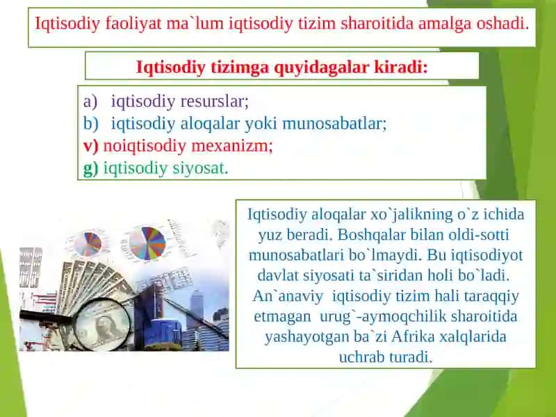 Iqtisodiy Tizimlar va ularning Modellari 4